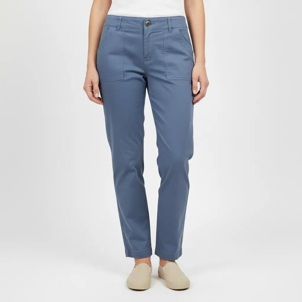 Forever 21 Casual Blue Flat Front With Pockets Straight Leg Pants Women's Size M